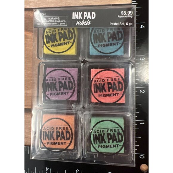 Stampabilities Mini Ink Pad Set Acid Free Pigment In Pastel Colors - 6 Piece Col - Picture 2 of 4